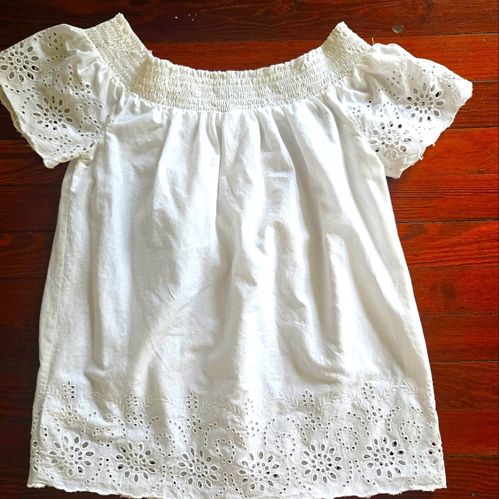 Old Navy White Eyelet Off-Shoulder Top